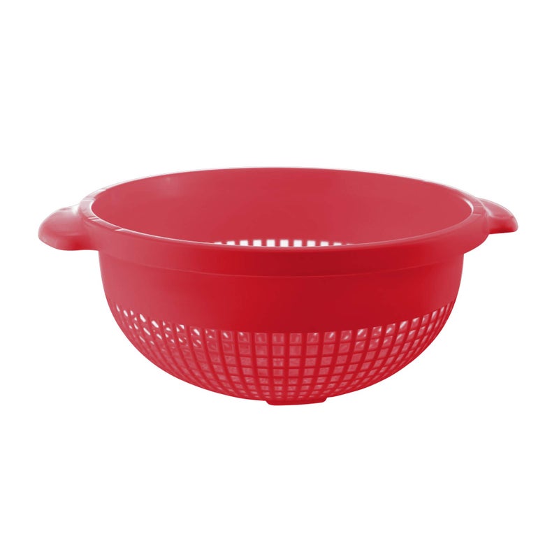 YBM Home Deep Plastic Strainer Colander with Handle â€“ Made of Food Safe BPA-Free Plastic - Durable and Dishwasher Safe - Use for Pasta, Noodles, Spaghetti, Vegetables and More (1, Red) - Image 1